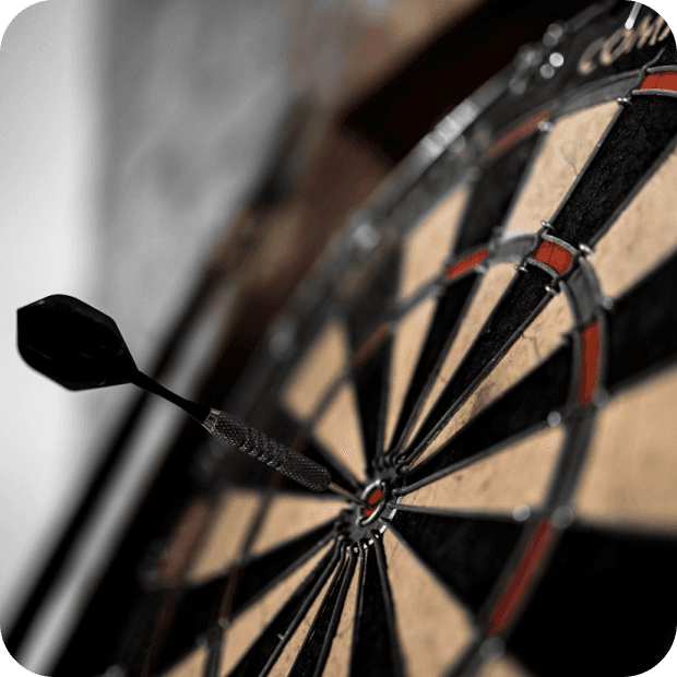 Dart hitting target — our vision